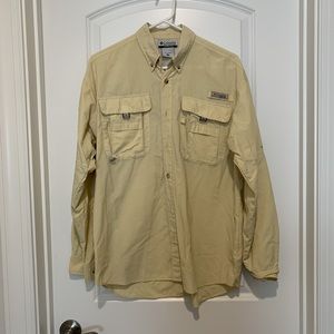 Columbia PFG Long Sleeve Yellow Shirt S
